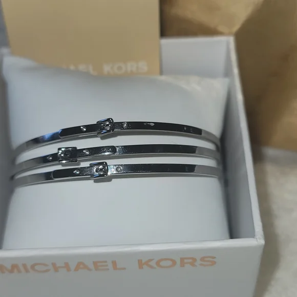 Michael Kors Women's Silver Bracelet Trio - Picture 1 of 2